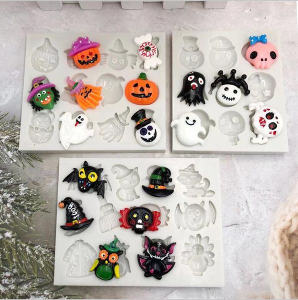 Jouet d'halloween en Silicone, modèle chocolat cuit à la main avec outils, plateau de moule décoratif, gâteaux glacés, bricolage