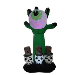 Jouets d'Halloween 1,5-2 M LED gonflable Halloween main tenant un œil fantôme avec crâne décor extérieur jouets gonflables Festival Halloween fête décor 231019