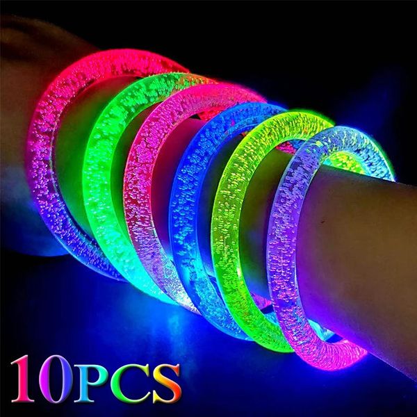 Halloween-speelgoed 10 stuks Glow Sticks-armbanden Nieuwe lichtgevende stokarmband LED-knipperend polsbandje Kinderen Gloeien in het donker Speelgoed Feestartikelen 231123