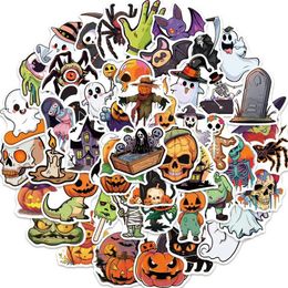 Toys Halloween 50 Cartoon Halloween Ghost Skull Pumpkin Stickers For Childrens Ordin d'ordinateur portable Autocarts de guitare Toys WX5.22