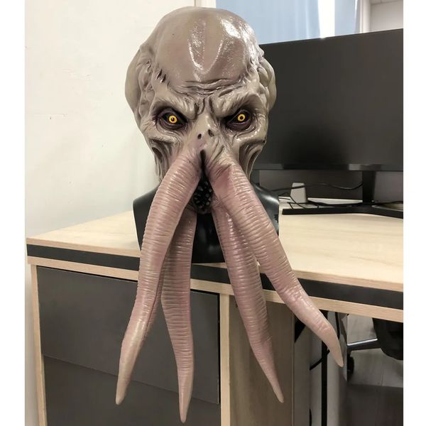 Juguetes de Halloween Baldur's Gate 3 Lllithid Mind Flayer Squiddy Mask Cosplay Animal Pulpos Monstruo Látex Casco Fiesta de Halloween Disfraces Accesorios 231019