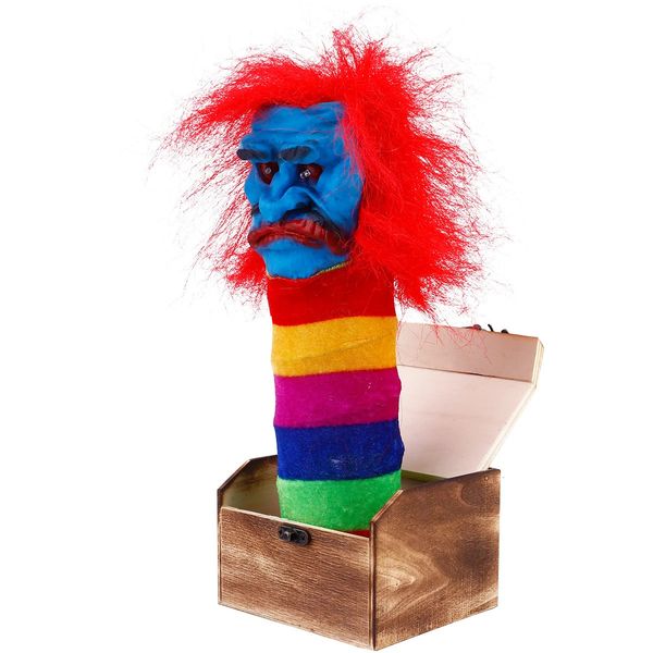 Boîte de jouets d'Halloween Halloween sorcière effrayant blague son drôle jouet en bois blague effrayante horreur farces légères blagues Scherzo Giocattolo Clown Gag 231019