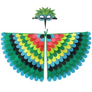Halloween Toys Childrens Role Playing Costume Stage Performance Owl Peacock Wings Bird Filt Horn and Mask Girl Boy Halloween Party Cloak WX5.22