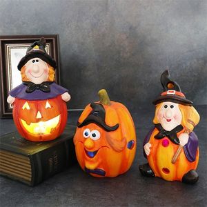 Halloween Toys Funny Witch Pumpkin Ceramics Light Ghost Festival Party Bar Secret Room Table top Decor Happy Day 220908