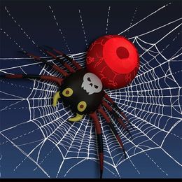Jouets d'Halloween Jouets gonflables d'araignée LED géant Halloween décoration extérieure LED lumières rotatives kaléidoscope araignée Bar Club décor de fête à domicile 231016