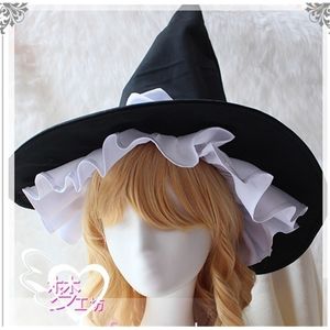 Jouets d'Halloween projet Touhou Kirisame Marisa Anime Cosplay chapeau de sorcière noir 231019