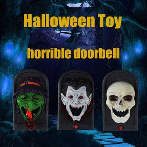 Halloween Toys Toy Witch Doorbell Light Up Eyeball Skeleton Joke Terror Thriller Enge geluiden voor feestcadeau Plastic 220908
