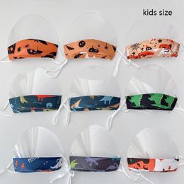 Halloween Transparante Shield Maskers Katoen + TPU Confortable Wear Adult Kids Masks Halloween Anti-Spitting Face Mouth Cover