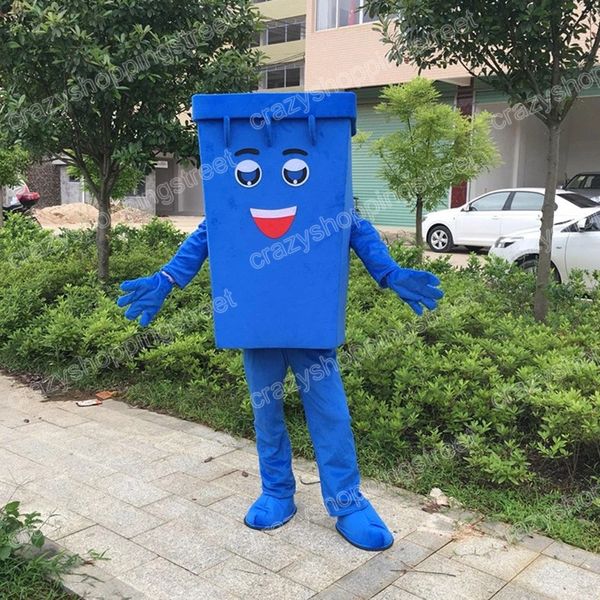 Disfraz de mascota de bote de basura de Halloween Trajes de personajes de dibujos animados de alta calidad Traje Tamaño para adultos Fiesta de carnaval de Navidad Traje al aire libre Trajes publicitarios