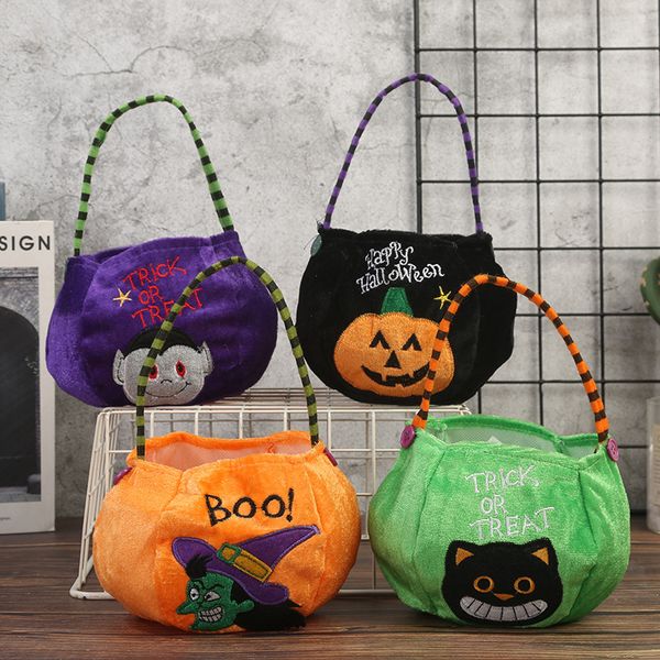 Bolsas de truco o trato de Halloween para niños, bolsa de dulces de lona, bolsas de calabaza reutilizables, bolsas de regalo, decoración de Halloween, recuerdo de fiesta