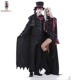 Halloween Vampire Couple Costumes hommes sanglant beau Costume femmes Steampunk vampiresse uniformes sang comtesse Kits314o