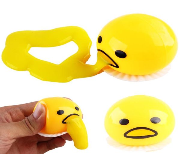 Halloween Wacky Egg Venting Bubble Toy Sucer Vomissements Nausées Jaune Frère Paresseux Custard Ball Réduire la Pression Funny Toys1525319