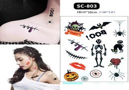 Halloween waterdichte tijdelijke tattoo sticker cosplay maskerade kostuum sexy feest bodydress decoratie halloween make -up dress up6058007