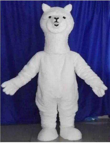 Costume de mascotte d'alpaga blanc d'halloween, personnage de dessin animé, Costumes fantaisie de fête de carnaval de noël, tenue pour adultes