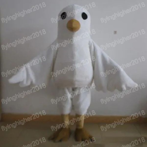 Costume de mascotte d'oiseau blanc d'Halloween Taille adulte Personnage de thème animé de dessin animé Carnaval Hommes Femmes Robe de Noël Fantaisie Performance Robe de soirée