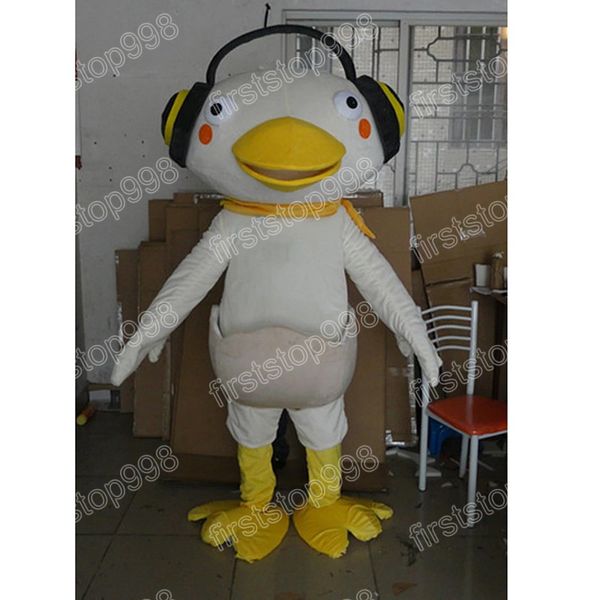 Costume de mascotte d'oiseau blanc d'Halloween, personnage de thème animé de dessin animé de haute qualité, taille adulte, tenue de publicité extérieure de Noël