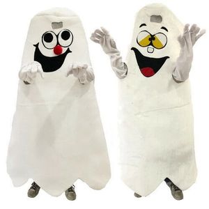 Costume de mascotte fantôme blanc d'Halloween Personnage de thème de bande dessinée de haute qualité Carnaval Festival Déguisements Noël Adultes Taille Fête d'anniversaire Tenue de plein air