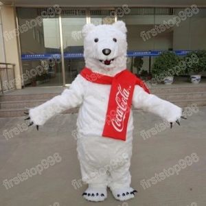 Halloween blanc ours polaire mascotte Costume Top qualité dessin animé Anime thème personnage adultes taille noël publicité extérieure tenue costume
