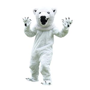 Costume de mascotte d'ours polaire blanc d'Halloween, tenue de personnage de dessin animé, taille adulte, tenue d'anniversaire, de noël, de carnaval, robe fantaisie pour hommes et femmes