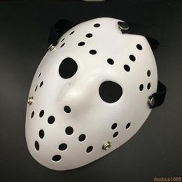Máscara de hombre porosa blanca de Halloween Jason Voorhees Freddy película de terror Hockey máscaras de miedo para fiesta mujeres mascarada Cos344h