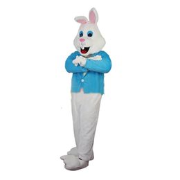 Costume de mascotte de lapin blanc d'Halloween, simulation de personnage de dessin animé, taille adulte, tenue de publicité extérieure de noël, costume pour hommes et femmes