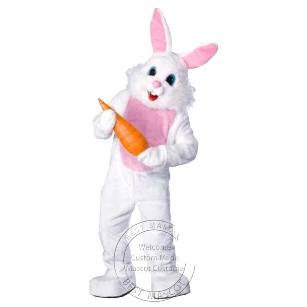 Disfraz de mascota de conejo blanco de Halloween, disfraz de fantasía personalizado de conejito de Pascua
