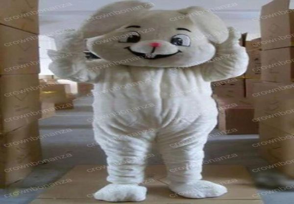 Disfraz de mascota de conejo blanco de Halloween Trajes de personajes de dibujos animados de alta calidad Tamaño adulto Carnaval de Navidad Fiesta de cumpleaños al aire libre 9782892