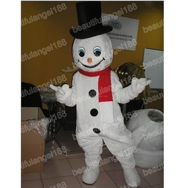 Halloween White Snowman Mascot Mascot Costumes Top Quality Cartoon Thème de personnage Carnival Unisexe Tépail des adultes