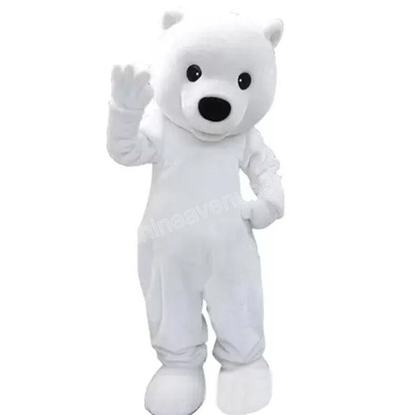 Halloween Blanc Teddy Bear Costume de mascotte Qualité Qualité Thème de dessin animé Carnaval Unisexe Taille des adultes Taille de Noël fête d'anniversaire Fantaisie Outfit