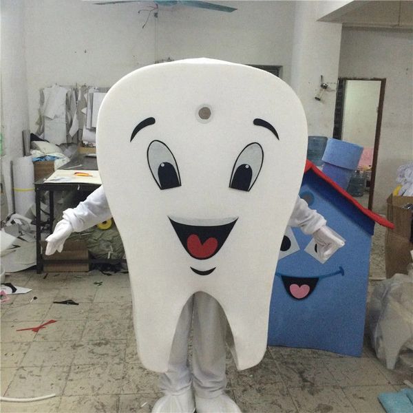 Costume de mascotte de dents blanches d'Halloween de haute qualité personnaliser personnage de thème Anime dent de dessin animé taille adulte fête d'anniversaire de Noël tenue de plein air