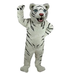 Halloween witte tijger mascotte kostuum hoge kwaliteit cartoon pluche dier anime thema karakter volwassen grootte kerst carnaval fancy dress