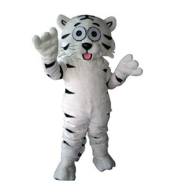 Disfraz de mascota de tigre blanco de Halloween, personaje de tema de anime de dibujos animados de alta calidad, traje de carnaval unisex para adultos, vestido de fiesta de cumpleaños de Navidad