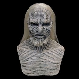 Halloween White Walkers Masker Handschoenen Cosplay Night King Zombie Horror Prop Met Grijze Pruik Latex