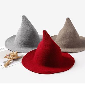 Halloween-heks hoed mannen en vrouwen wol gebreide hoeden mode solide vriendin geschenken feestje fancy jurk rra11717