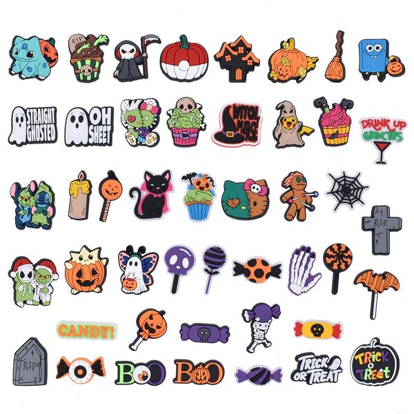 Halloween Witch Skull Killer Anime Charms Wholesale Enfance Memories Funny Gift Cartoon Charmes Accessoires de chaussures PVC Décoration Boucle Soft Rubber Clog Charmes