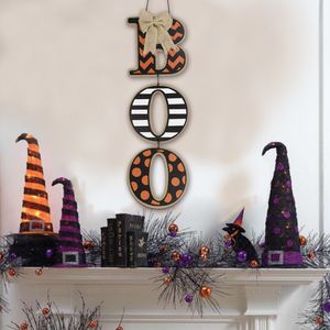 Halloween décorations en bois cintre extérieur décor intérieur BOO lettres horreur nuits accessoires de fête par DHL JM02043