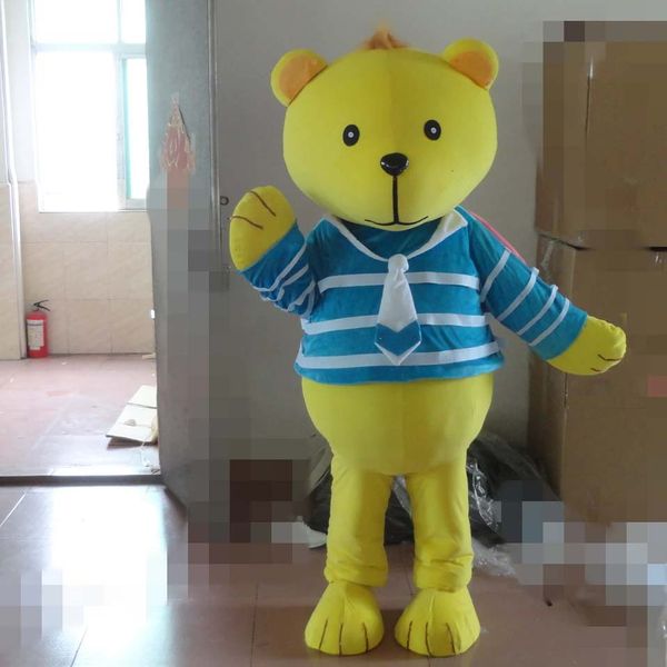 Costume de mascotte d'ours jaune d'Halloween de qualité supérieure personnaliser le personnage de thème d'anime de dessin animé taille adulte déguisement de carnaval de noël