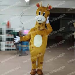 Halloween Yellow Giraffe Mascot Costume Cartoon Theme Character Carnival Festival Fancy Dress volwassenen Mas Rubmas Outdoor Party Outfit