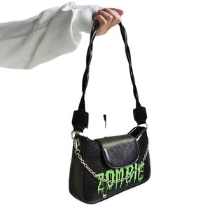 Bolso de hombro de zombi para Halloween, estilo Punk, diseño de cuerpo cruzado con cadena, bolso simple de un hombro para axila, novedad de verano 2023