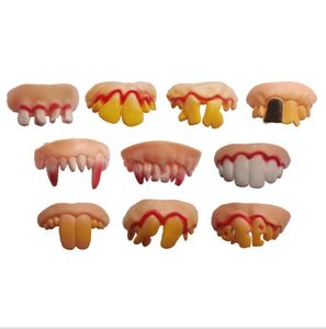 Hallowmas drôle dents jouets festival fête costume parodie dent accessoire dents de vampire en plastique poisson d'avril jour accolades accessoires en gros