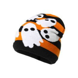 Hallowmas Hat Unisex Winter Warm Jacquard Christmas Ghost Gebreide Hoed Wholale Muts Hat