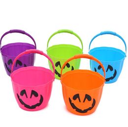 Hallowmas Party Décoration Halloween LED Portable Citrouille Panier Trick Or Treat Coloré Enfants Jouet Bonbons Seaux De Stockage SN6784