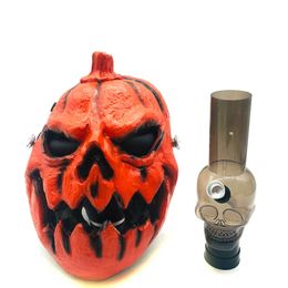 Hallowmas siliconenmasker Hookah Creative Acryl Smoking Pipe Gas Mask Pipes Acryl Bongs Tabacco Shisha Pipe Water Pipe gratis verzending