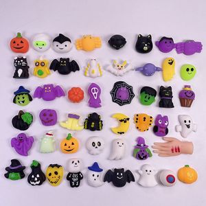 Hallowmas Squishy Slow Rising Rebound Fidget Toys Citrouille Fantôme Crâne Bat Forme Extrusion Vent Bun Mignon TPR Squeeze Décompression Jouet Horrib