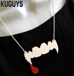 Hallowmas Vampire Tooth Pendant ketting mode Acryl -sieraden1287631