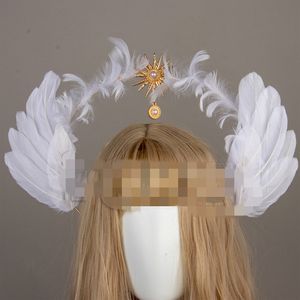 Halo Crown Hoofddeksel Gothic Lolita KC Hoofdtooi Angel Feather Wings Halo Godin Hoofdband Hoofdtooi Accessoires