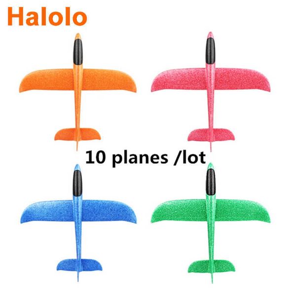 Halolo EPP mousse main jeter avion extérieur planeur avion enfants cadeau jouet 48CM jouets intéressants 10 pièces: lot bateau libre 211026