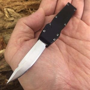halotf Cuchillo mini negro Drop D2 hoja tanto hoja fija de acción simple plegable automático cuchillo de bolsillo supervivencia herramienta de bolsillo de regalo de Navidad