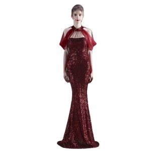 Halt Neck Dresses Mujer Party Night Vestidos De Fiesta De Noche Evening Mermaid Dress Tassel Sleeve Sexy Prom Dress