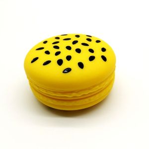 Récipients de cire antiadhésifs en silicone en forme de Hamburge outil de dab en caoutchouc pour fumer support d'huile de pot de grande capacité pour pot de concentré